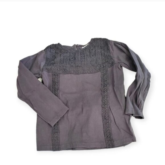 ZARA gray long-sleeved top and George denim short and animal prints - Picture 2 of 6